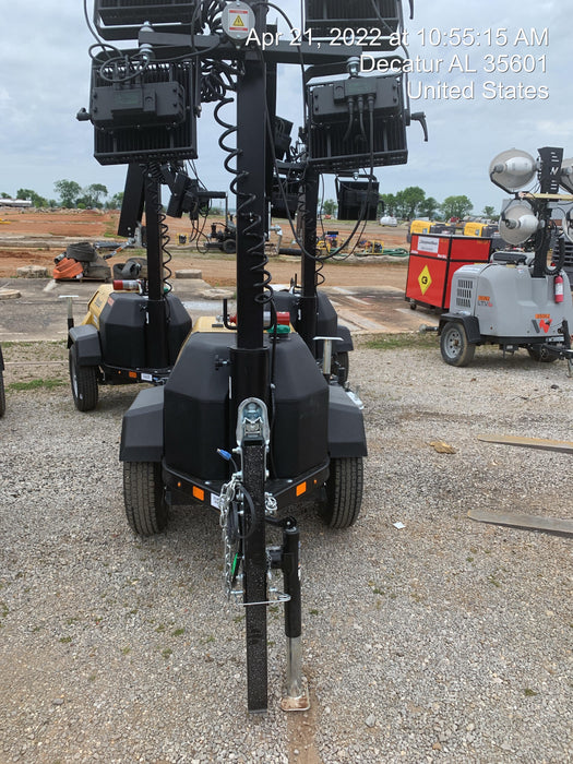 2022 Allmand NLV3GR (4) LED Light Fixture 350W, 23' Vertical Mast, 3kW Prime, Towable, Deep Sea L401, Leveling Jacks, Yanmar T4F 5.8hp