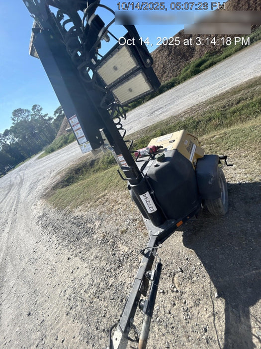 2022 Allmand NLV3GR (4) LED Light Fixture 350W, 23' Vertical Mast, 3kW Prime, Towable, Deep Sea L401, Leveling Jacks, Yanmar T4F 5.8hp