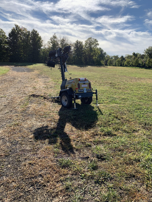 2022 Allmand NLV3GR (4) LED Light Fixture 350W, 23' Vertical Mast, 3kW Prime, Towable, Deep Sea L401, Leveling Jacks, Yanmar T4F 5.8hp