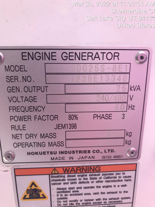 2022 AIRMAN SDG25S-8E1