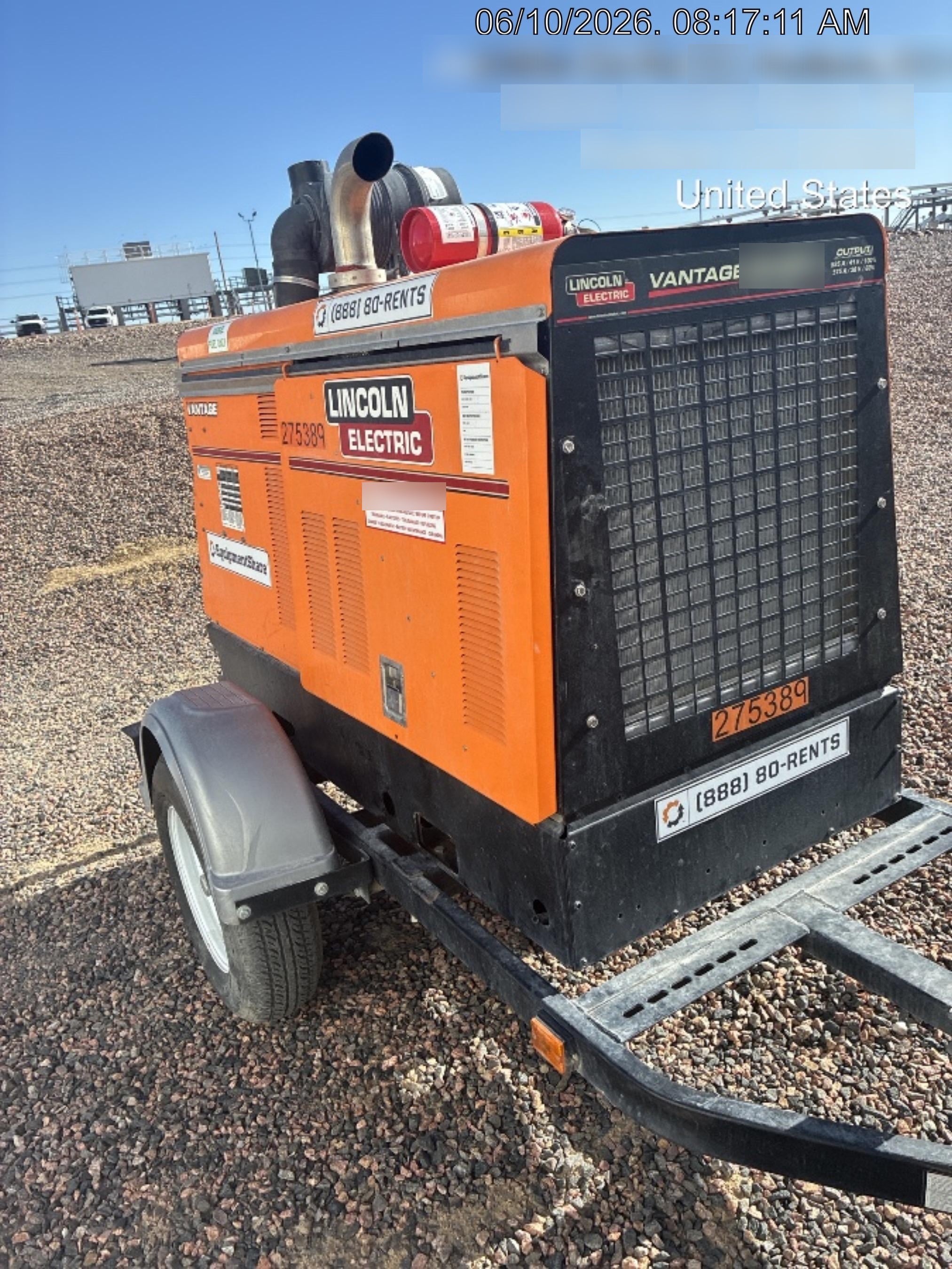 2022 Lincoln Electric Vantage 549X Crosslink Technology, Trailer Mounted, ES Decals, T3