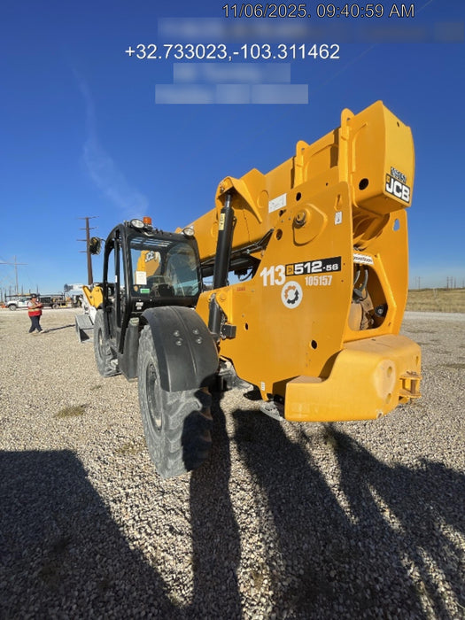 2020 JCB 512-56 Canopy, 74Hp, Solid Tires, Work Lights, Beacon, Aux Hydraulics, Back up Alarm, Lifting Eye, ES Decals