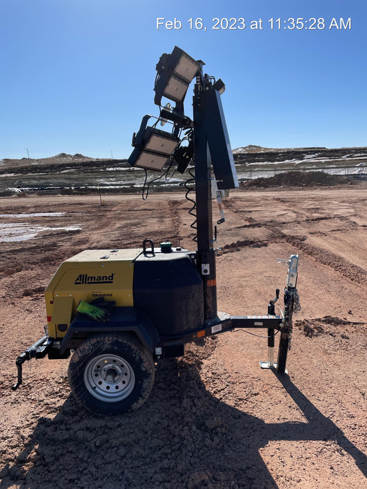 2022 Allmand NLV3GR (4) LED Light Fixture 350W, 23' Vertical Mast, 3kW Prime, Towable, ES Decals, T3