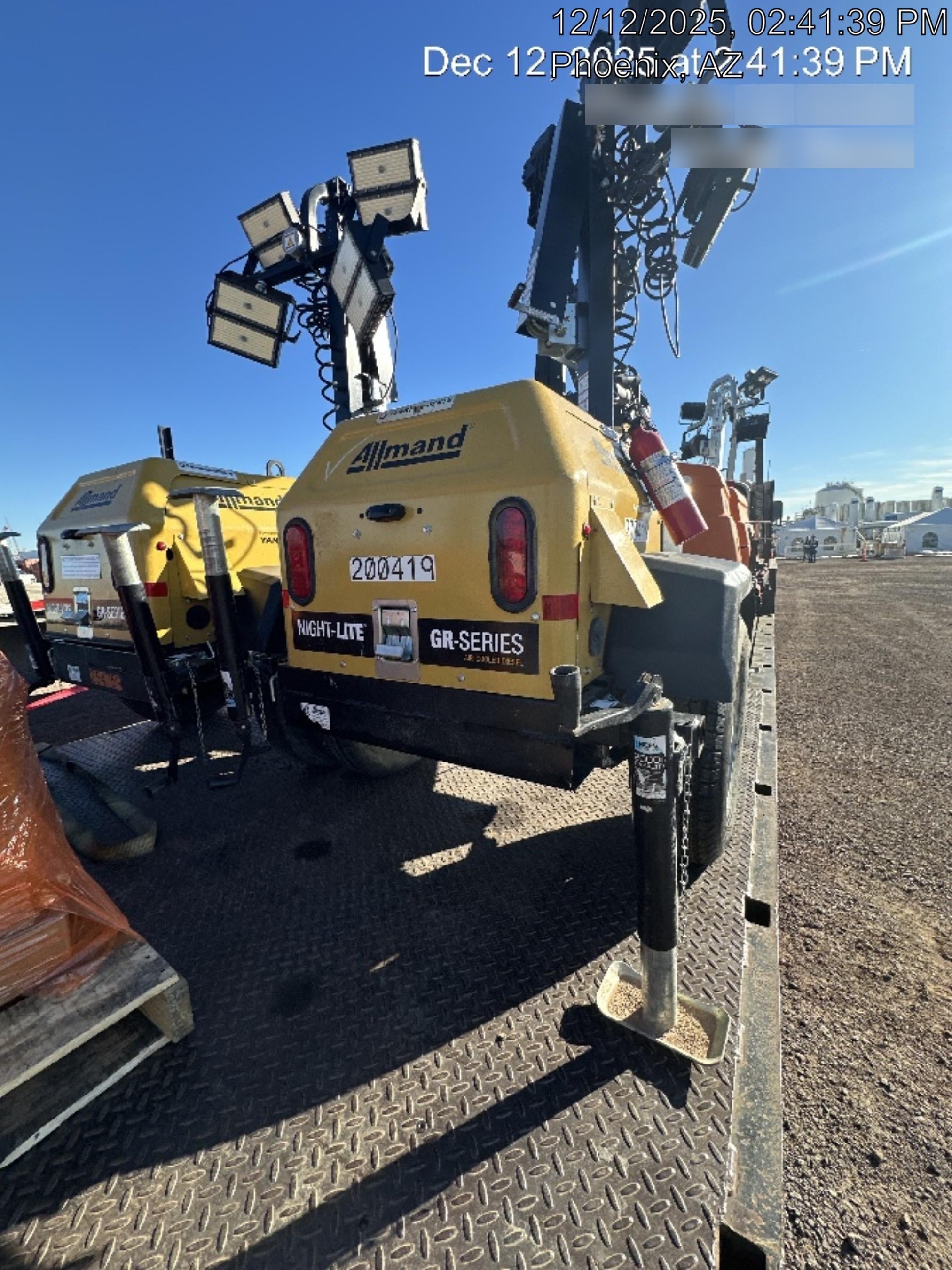 2022 Allmand NLV3GR (4) LED Light Fixture 350W, 23' Vertical Mast, 3kW Prime, Towable, Deep Sea L401, Leveling Jacks, Yanmar T4F 5.8hp