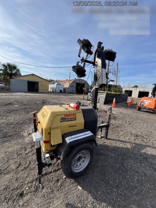 2022 Allmand NLV3GR (4) LED Light Fixture 350W, 23' Vertical Mast, 3kW Prime, Towable, ES Decals, T3