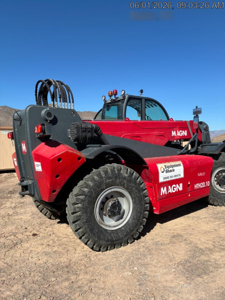 2019 Magni HTH 20.10 Two LED lights on cab - front, Four LED lights on cab - rear, Two LED lights on the boom, Camera on boom & back, Foam Filled Tires | Attachments: Forkcarriage 20 T with 96" forks & positioner w/Forkcarriage 20 T with 96" forks & positioner