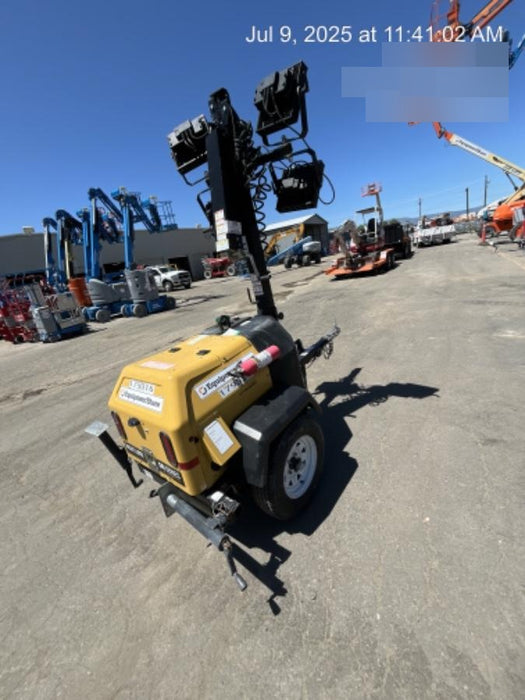 Allmand NLV3GR (4) LED Light Fixture 350W, 23' Vertical Mast, 3kW Prime, Towable, Deep Sea L401, Leveling Jacks, Yanmar T4F 5.8hp