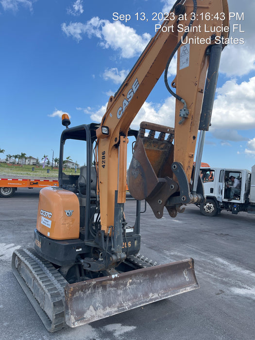 2018 Case CX37C ROPS, LONG ARM, RUBBER TRACKS, AUX HYD