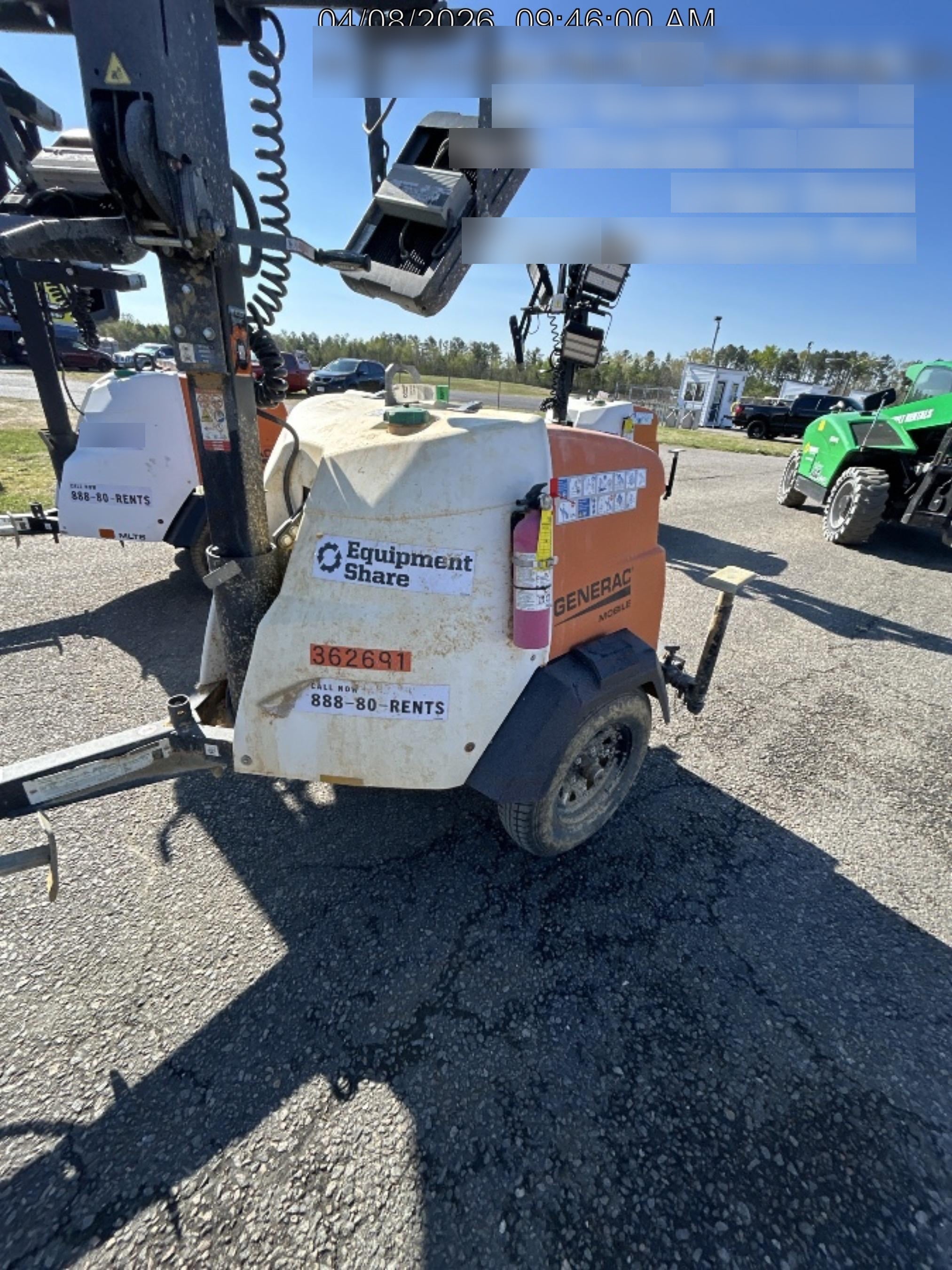 2023 Generac MLT2 Diesel, Flex Switch 120V Input, Powerzone Controller, 
(4) 320W LED Lights, 4kW Generator, 39.9 Gal Fuel Tank, 2" Ball, T3