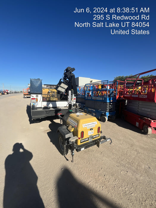 2021 Allmand NLV3GR (4) LED Light Fixture 350W, 23' Vertical Mast, 3kW Prime, Towable, Deep Sea L401, Leveling Jacks, Yanmar T4F 5.8hp