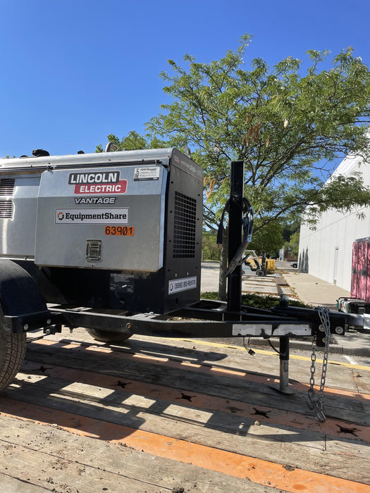 2019 Lincoln Electric Vantage 322 Welder Ready-Pak 3, Two wheel trailer, Fender and Light kit, Cable Rack