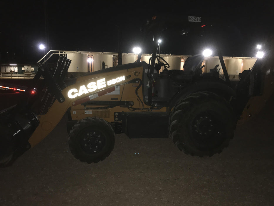 2019 Case 580N EP Canopy, 4WD, 1-Way Aux Hydraulics, Pilot Controls, Ride Control and Loader Aux Hydraulics, 900 LB. Front CWT, 82" HD LONG LIP (1 CU. YD.) W/BOCE AND LIFT EYES, FLIP OVER/STABILIZER PADS COMB