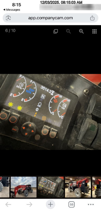 2019 Manitou MTA10055 Canopy, 120 HP, Solid Tires, Work Lights, Lift Hook, Auxiliary Hydraulics 66" Carriage and 60" Forks