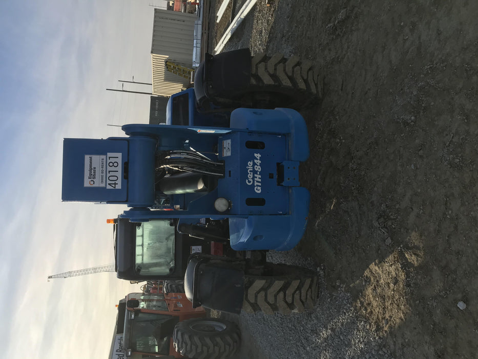 2019 Genie GTH-844 Cab/Heat/AC, Solid RT Tires, LED Work Lights, Beacon 60" QA Carriage, 48" Forks