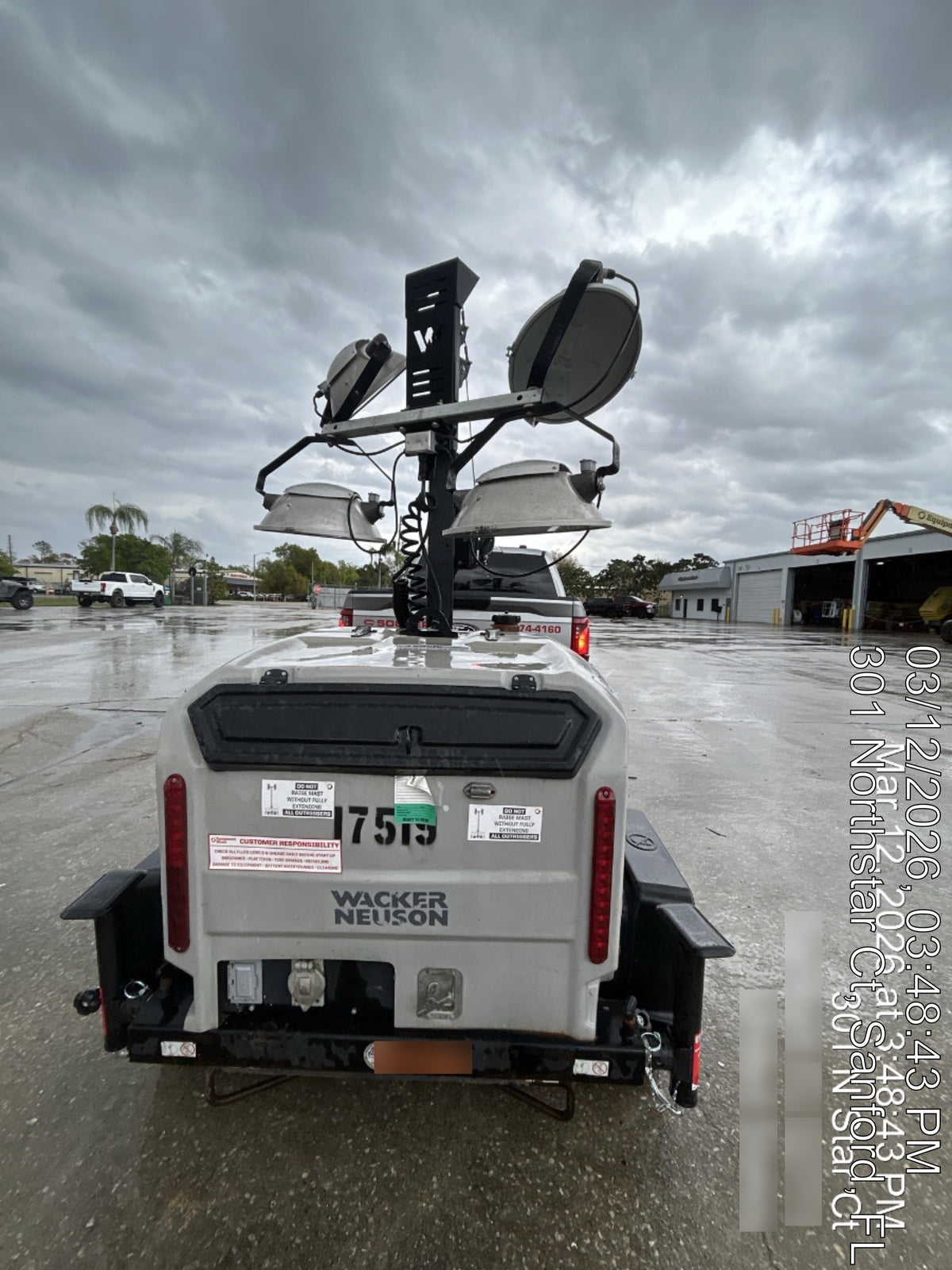 2018 Wacker Neuson LTV6K-MH Wacker Neuson LTV6K Mobile Light Tower w/Fuel Level Sensor Installed