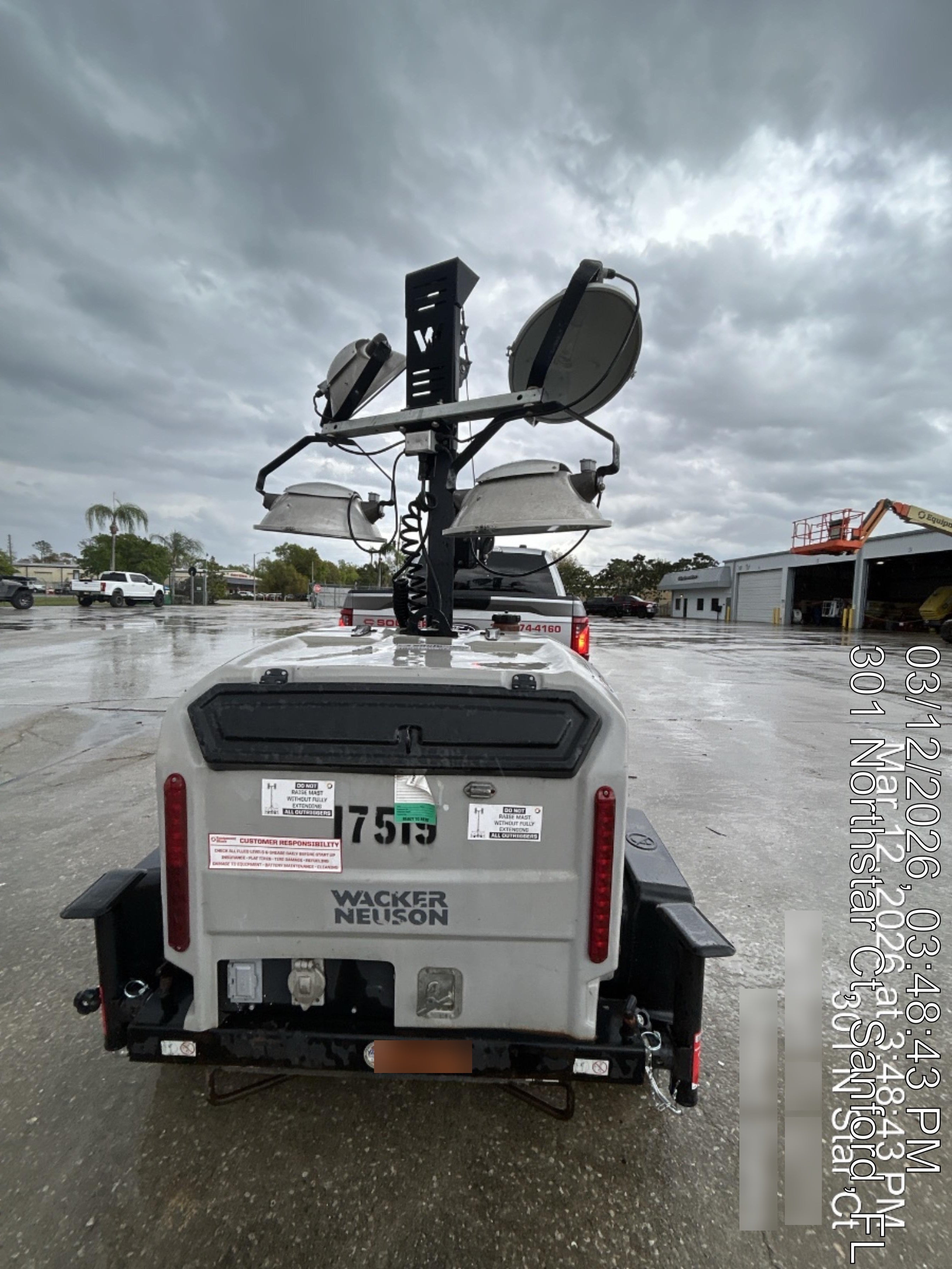 2018 Wacker Neuson LTV6K-MH Wacker Neuson LTV6K Mobile Light Tower w/Fuel Level Sensor Installed