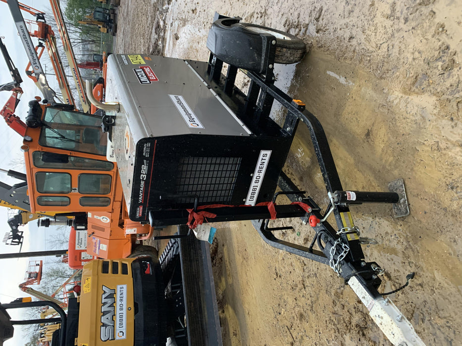 2019 Lincoln Electric Vantage 322 Ready-Pak 3, Two Wheel Trailer, Fender and Light Kit, Cable Rack