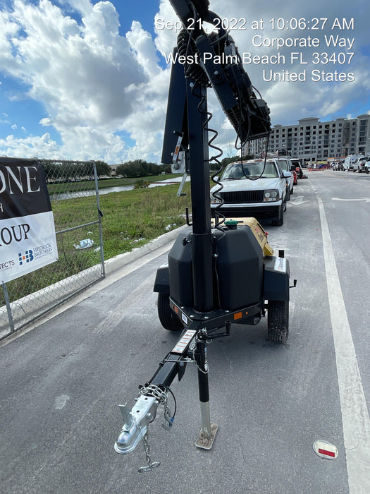 2022 Allmand NLV3GR (4) LED Light Fixture 350W, 23' Vertical Mast, 3kW Prime, Towable, ES Decals, T3