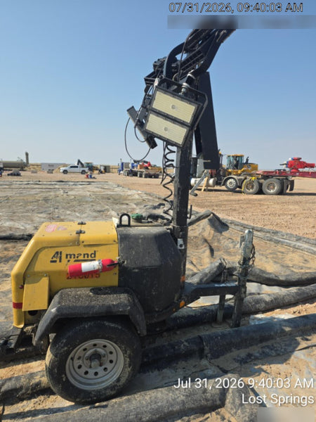 2022 Allmand NLV3GR (4) LED Light Fixture 350W, 23' Vertical Mast, 3kW Prime, Towable, Deep Sea L401, Leveling Jacks, Yanmar T4F 5.8hp