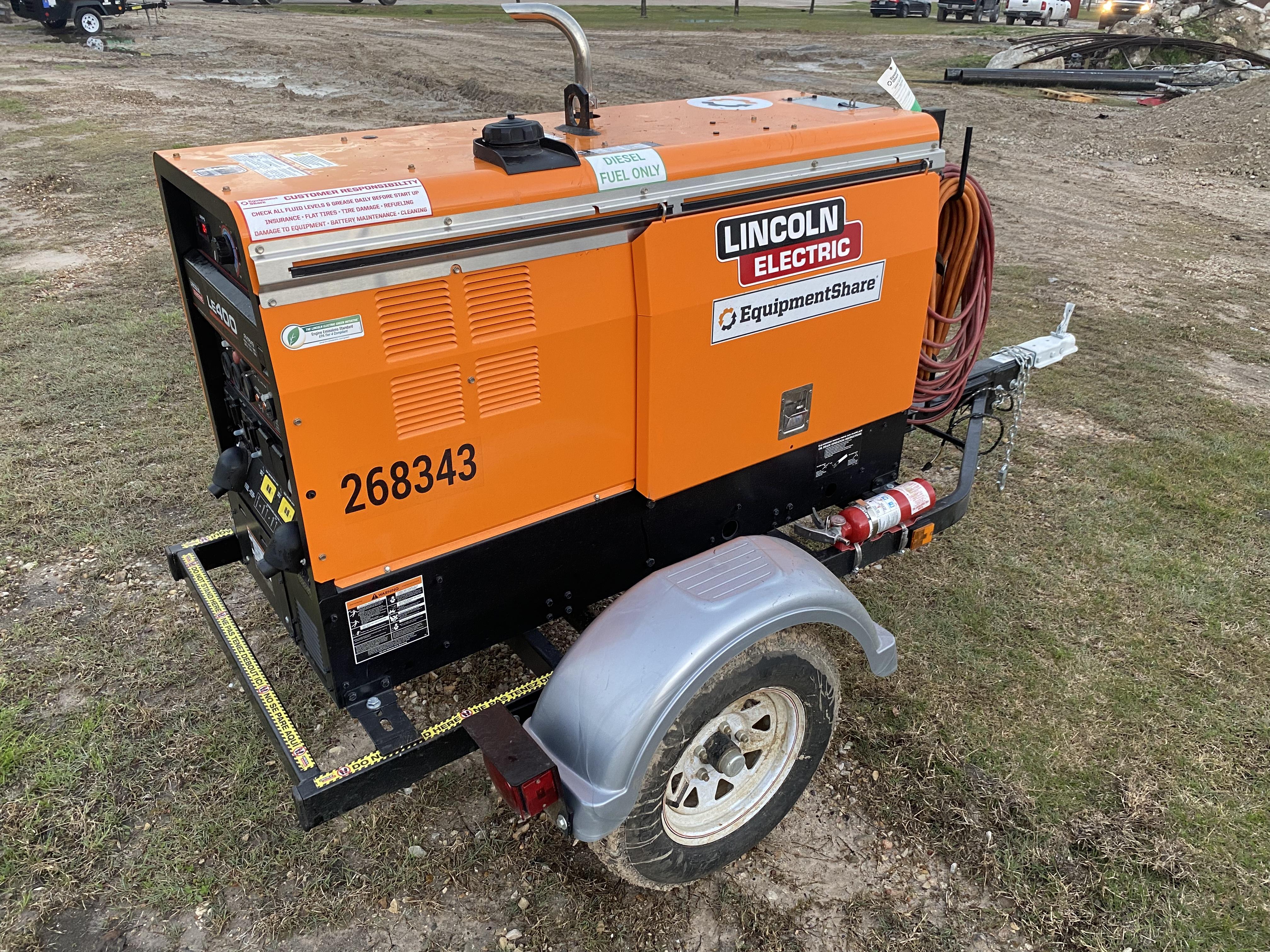 2022 Lincoln Electric LE400 Kubota V1505, Trlr, Cable Rack, Light Kit, ES Decals, T3