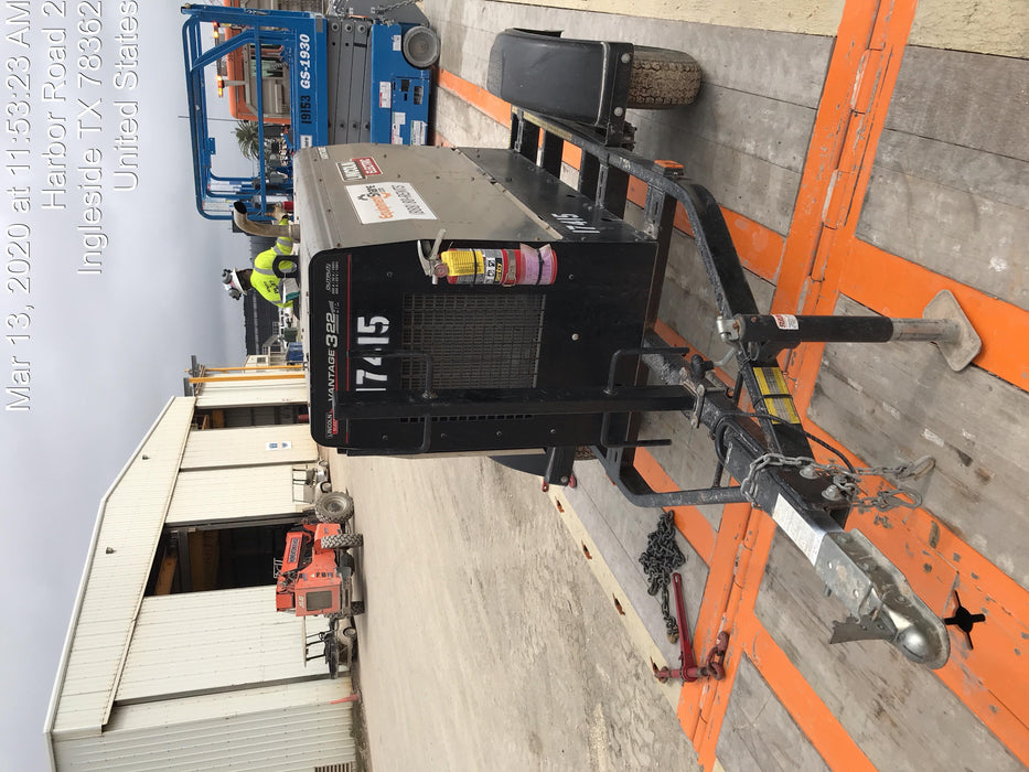 2018 Lincoln Electric Vantage 322 Lincoln Vantage 322 Welder Ready Pak 3 - Vantage 322, Trailer, Fender and light kit, Cable rack