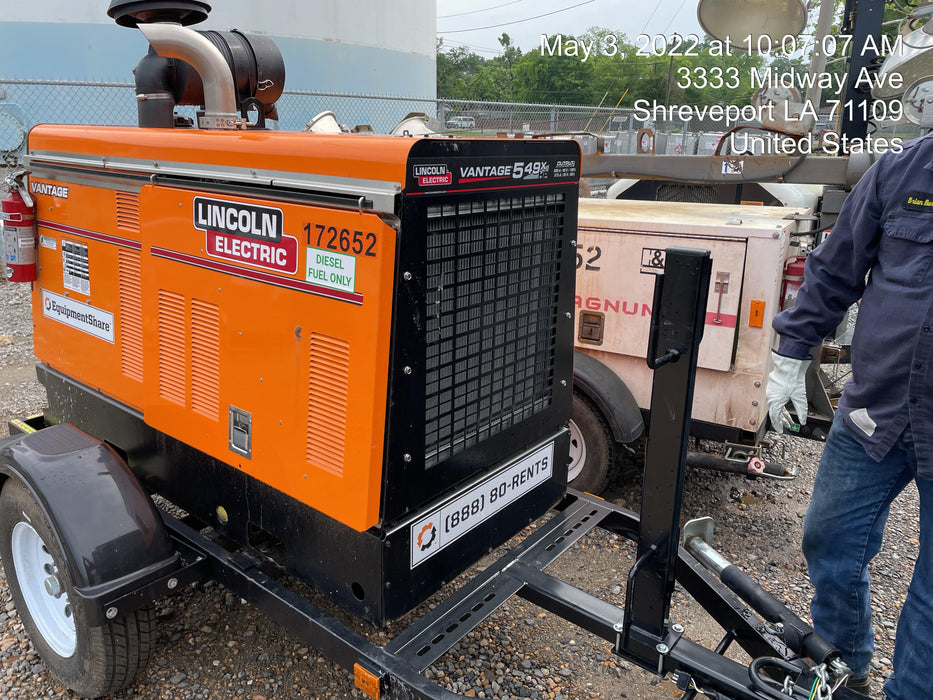 2021 Lincoln Electric Vantage 549X Ready Pak 3, ORANGE (includes trailer, cable rack, fender light kit)