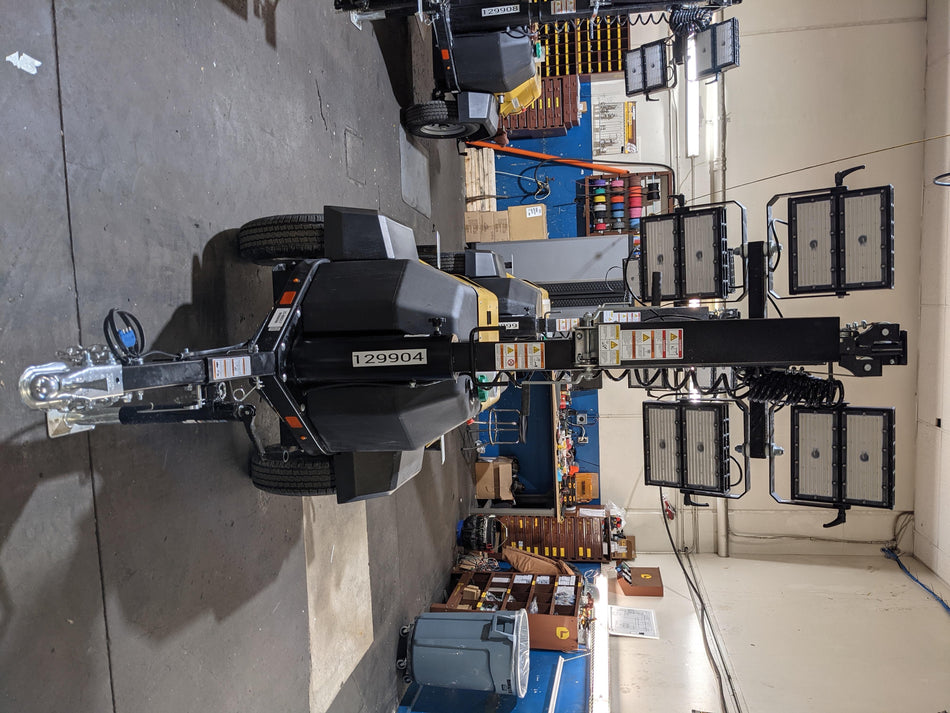 2021 Allmand NLV3GR (4) LED Light Fixture 350W, 23' Vertical Mast, 3kW Prime, Towable, Deep Sea L401, Leveling Jacks, Yanmar T4F 5.8hp