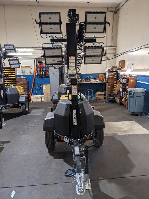 2021 Allmand NLV3GR (4) LED Light Fixture 350W, 23' Vertical Mast, 3kW Prime, Towable, Deep Sea L401, Leveling Jacks, Yanmar T4F 5.8hp