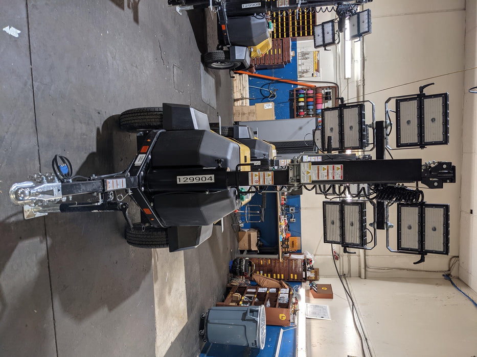 2021 Allmand NLV3GR (4) LED Light Fixture 350W, 23' Vertical Mast, 3kW Prime, Towable, Deep Sea L401, Leveling Jacks, Yanmar T4F 5.8hp