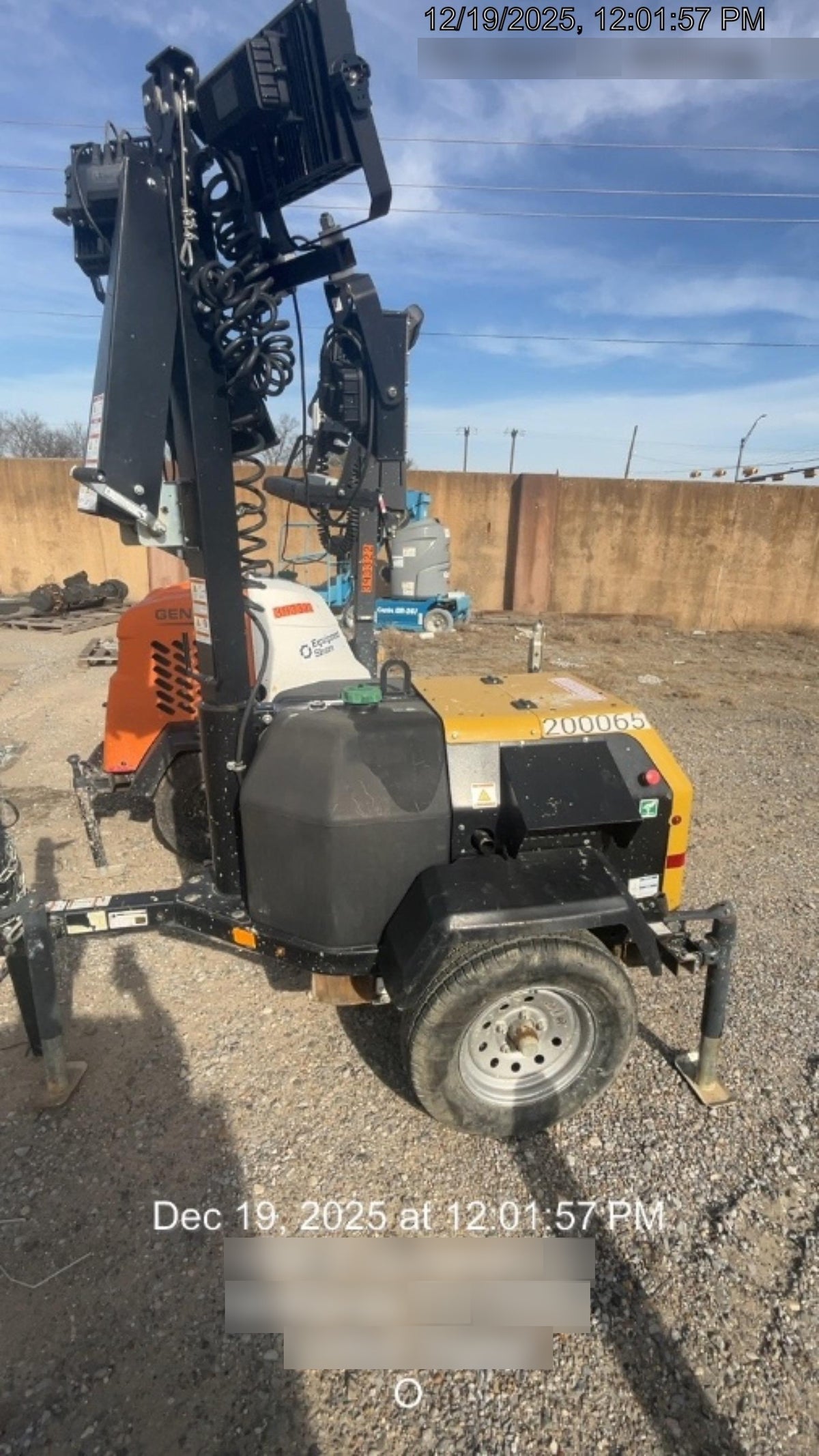 2022 Allmand NLV3GR (4) LED Light Fixture 350W, 23' Vertical Mast, 3kW Prime, Towable, Deep Sea L401, Leveling Jacks, Yanmar T4F 5.8hp
