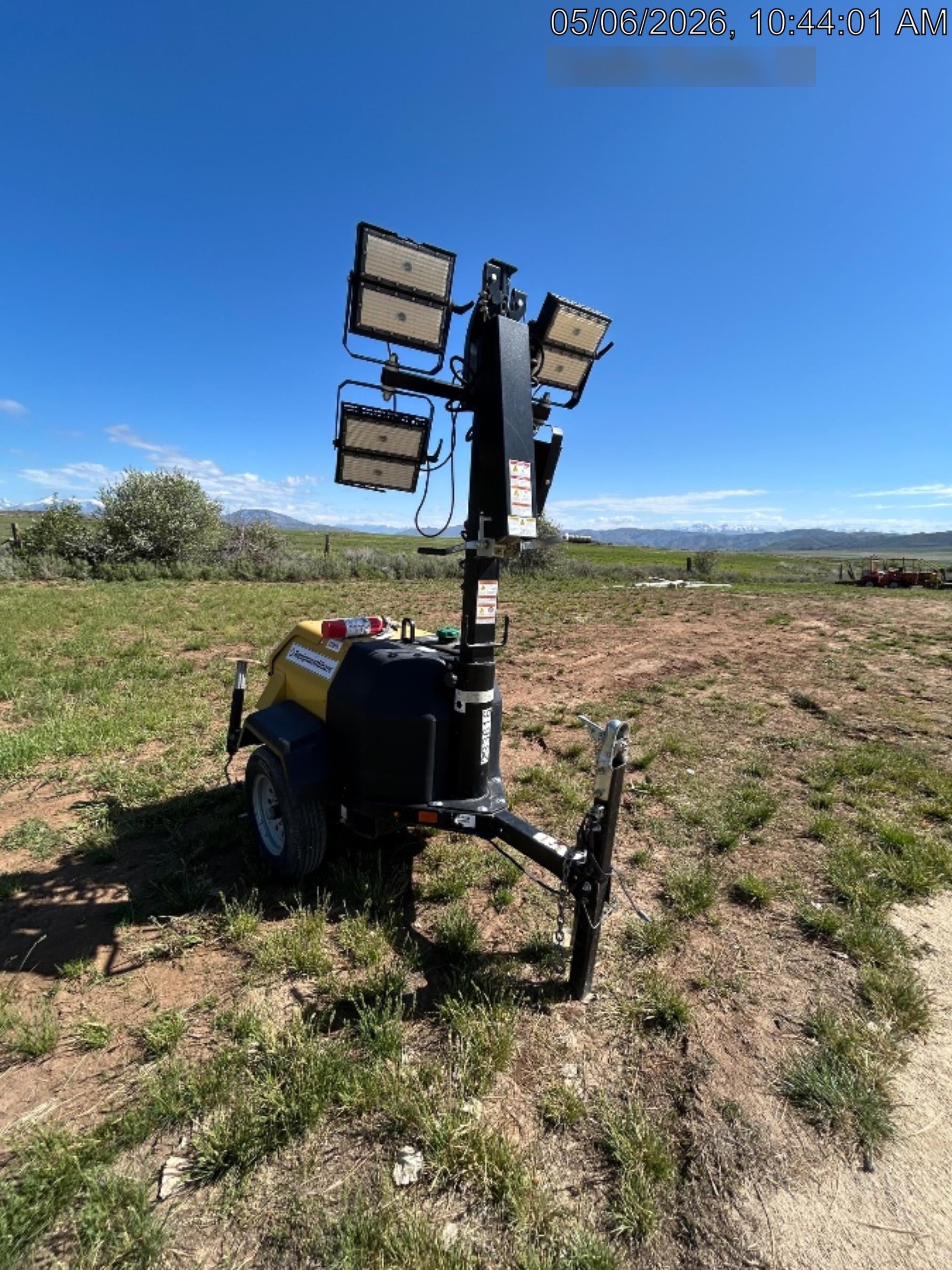 2022 Allmand NLV3GR (4) LED Light Fixture 350W, 23' Vertical Mast, 3kW Prime, Towable, Deep Sea L401, Leveling Jacks, Yanmar T4F 5.8hp