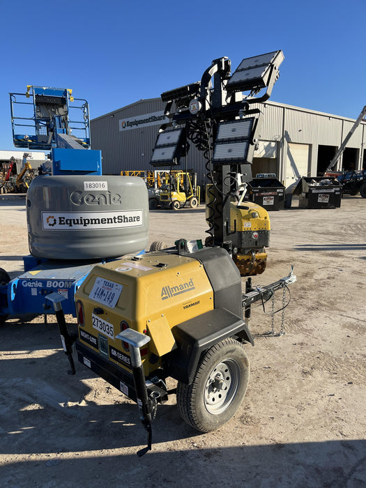 2022 Allmand NLV3GR (4) LED Light Fixture 350W, 23' Vertical Mast, 3kW Prime, Towable, ES Decals, T3