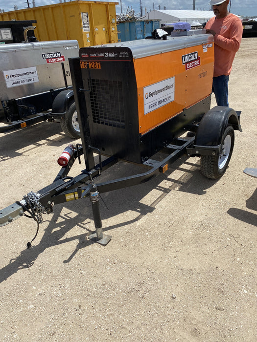 2021 Lincoln Electric Vantage 322 Vantage 322 Ready Pak 3 w/ Decals, ORANGE (includes trailer, cable rack, fender light kit) NO Telematics