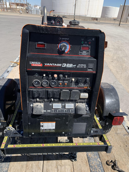 2021 Lincoln Electric Vantage 322 Vantage 322 Ready Pak 3 w/ Telematics & Decals, ORANGE (includes trailer, cable rack, fender light kit)