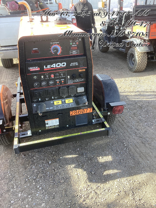 2022 Lincoln Electric LE400 Kubota V1505, Trlr, Cable Rack, Light Kit, ES Decals, T3