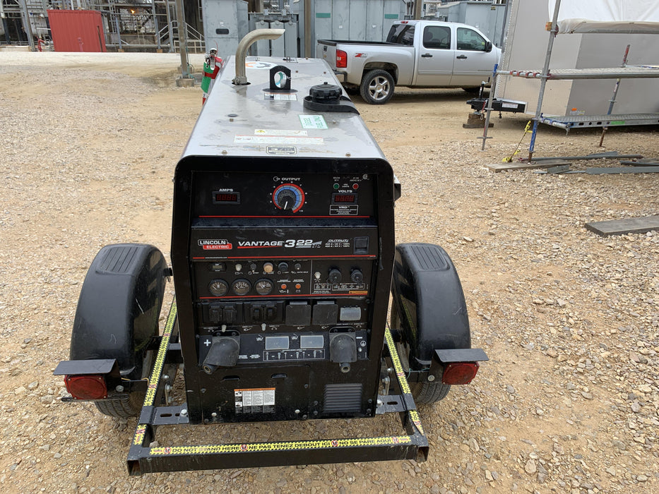 2019 Lincoln Electric Vantage 322 Ready-Pak 3, Two Wheel Trailer, Fender and Light Kit, Cable Rack