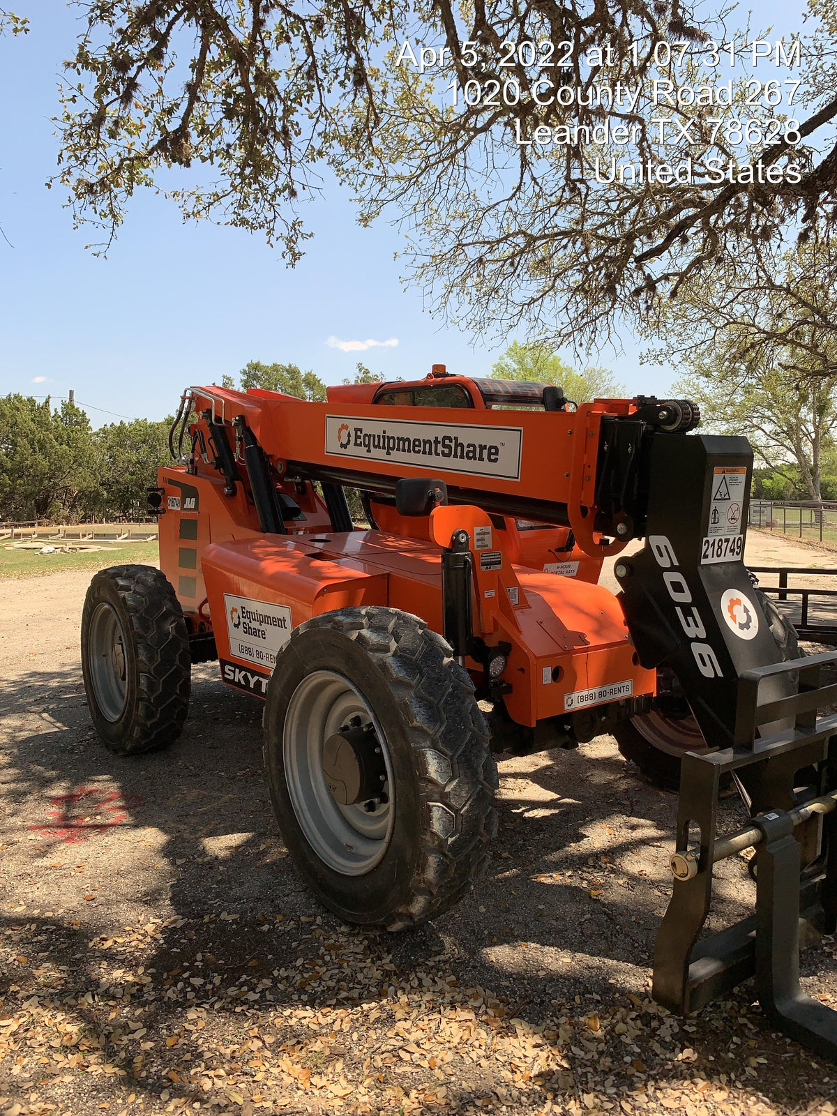 2022 Skytrak 6036 74Hp Dsl, Cab/Heat/Air, Duraforce FF Tires, LED WL
