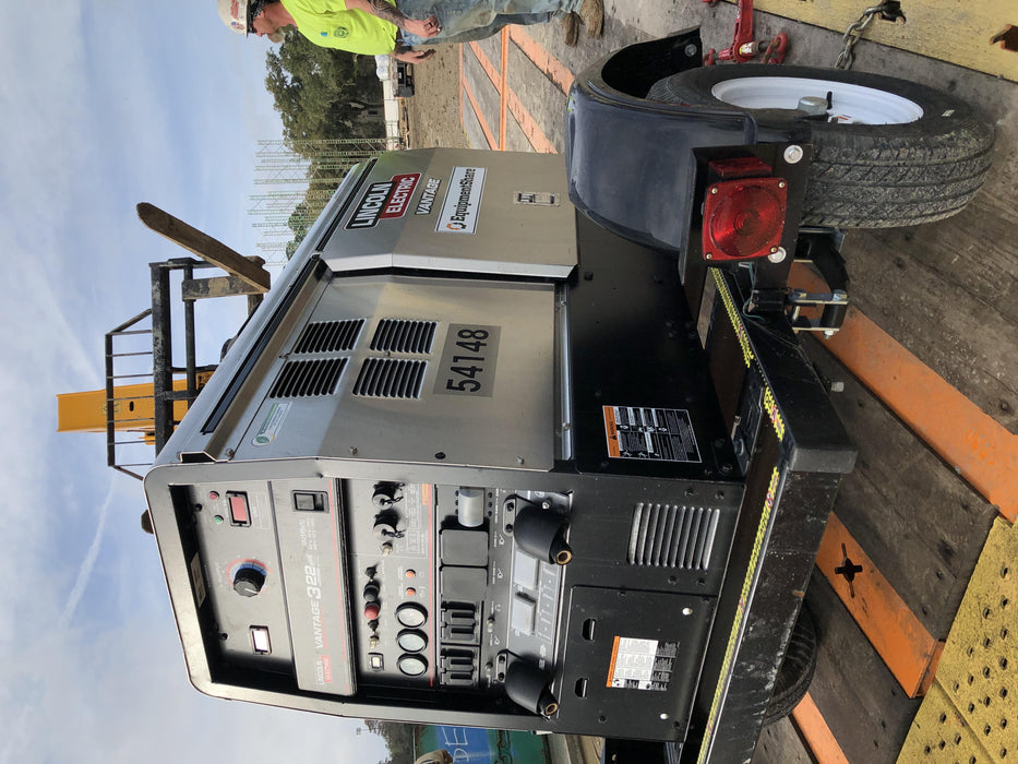 2019 Lincoln Electric Vantage 322 Welder Ready-Pak 3, Two wheel trailer, Fender and Light kit, Cable Rack