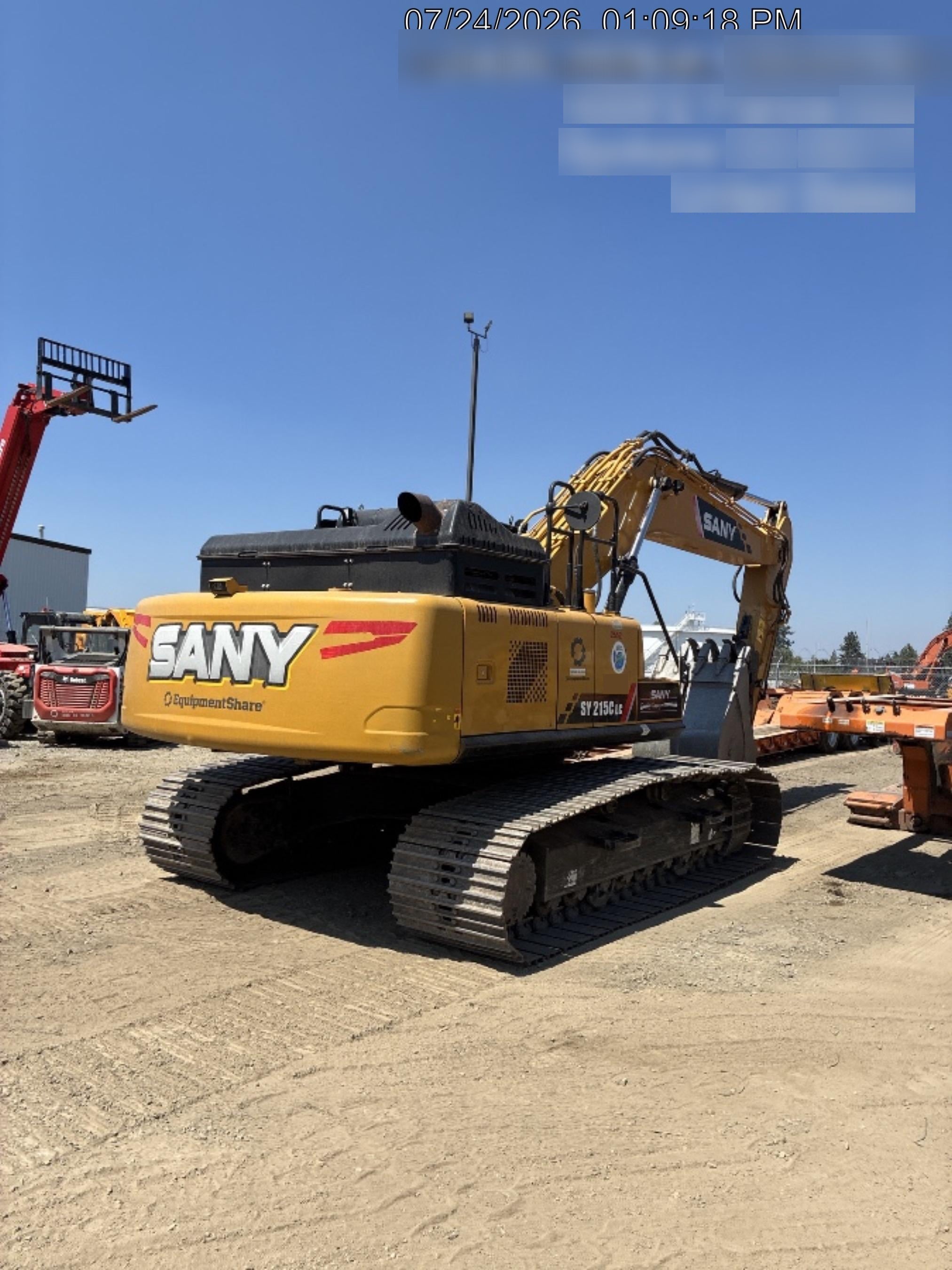 Sany SY215 SY215 Tier 4 - Cab w/Hydraulic QC, Buckets: 48" , Hydraulic Hammer 4,000 lb impact class