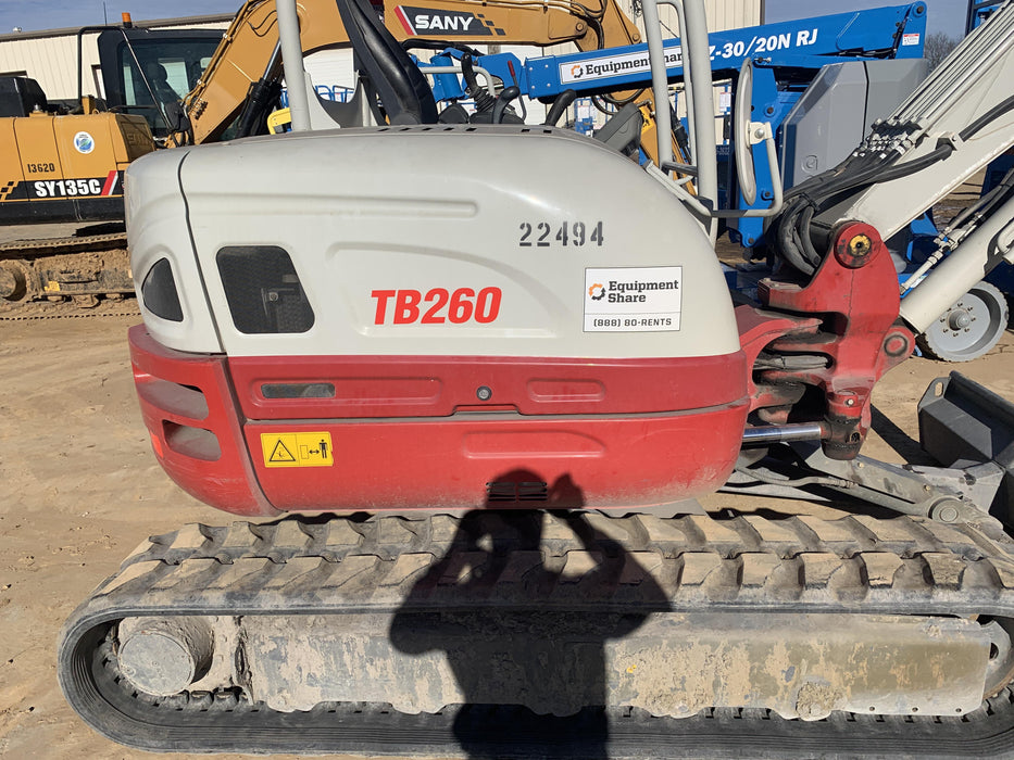 2019 Takeuchi TB260 Takeuchi TB260 Canopy w/Rubber Tracks, Auxiliary Hydraulics, Standard Blade, Manual QC