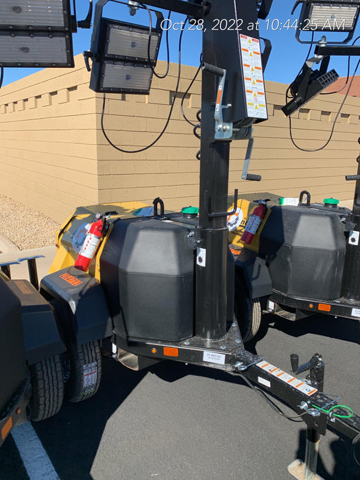2022 Allmand NLV3GR (4) LED Light Fixture 350W, 23' Vertical Mast, 3kW Prime, Towable, ES Decals, T3