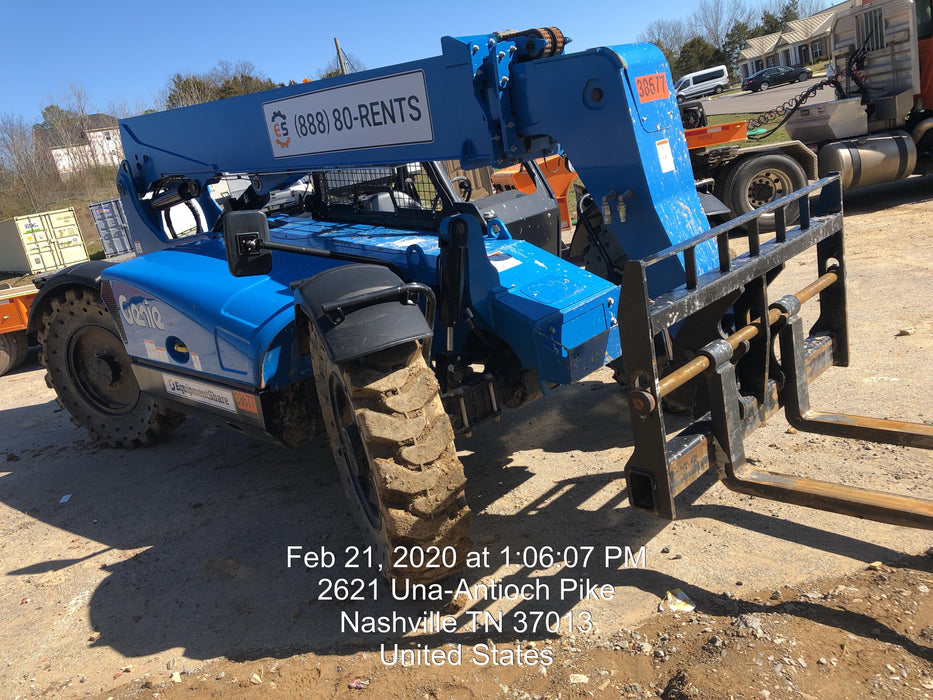 2019 Genie GTH-636 Canopy, Solid RT Tires, LED Work Lights, Beacon 60" QA Carriage, 48" Forks