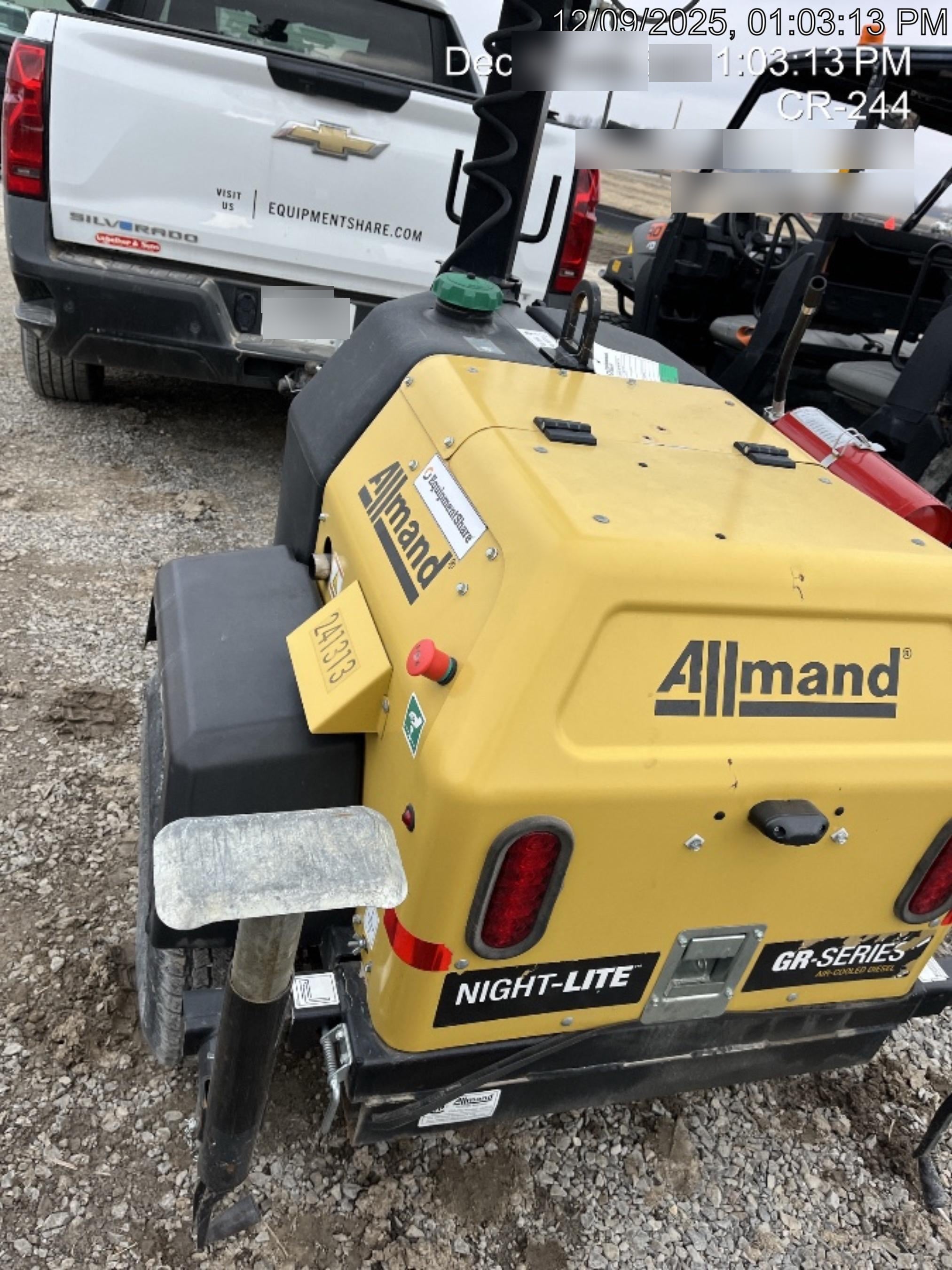 2022 Allmand NLV3GR (4) LED Light Fixture 350W, 23' Vertical Mast, 3kW Prime, Towable, Deep Sea L401, Leveling Jacks, Yanmar T4F 5.8hp