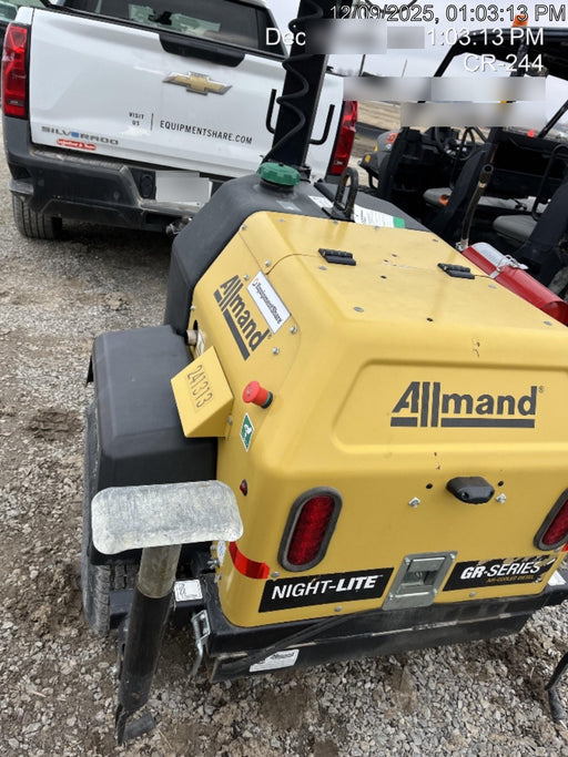 2022 Allmand NLV3GR (4) LED Light Fixture 350W, 23' Vertical Mast, 3kW Prime, Towable, Deep Sea L401, Leveling Jacks, Yanmar T4F 5.8hp