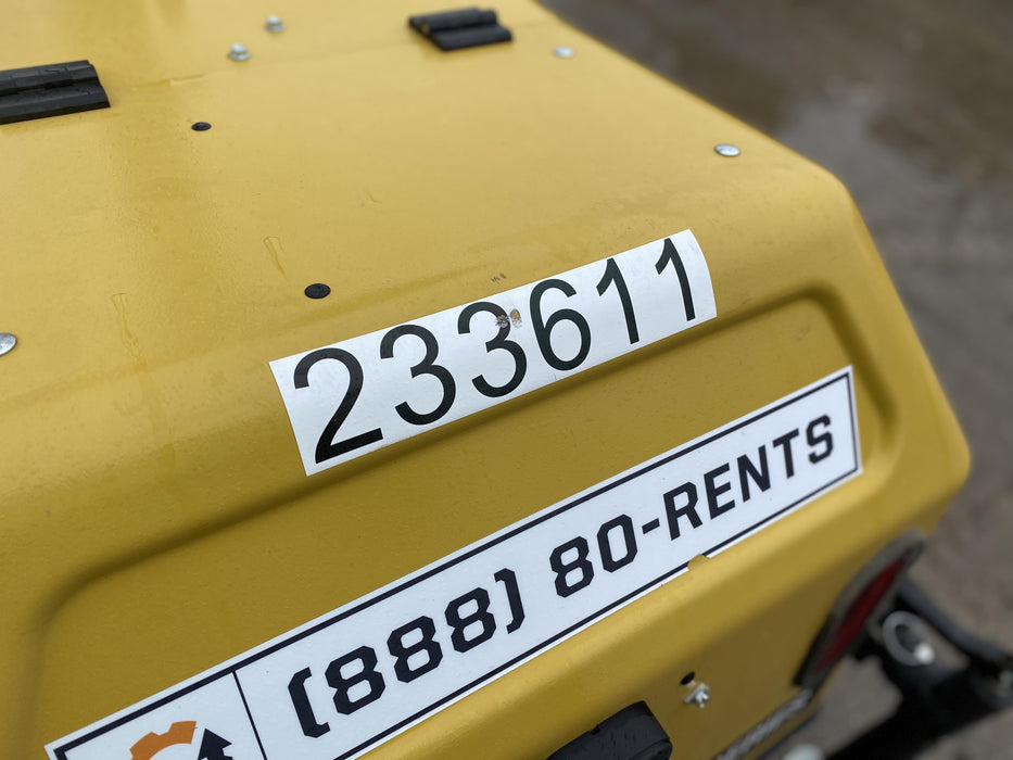 2022 Allmand NLV3GR (4) LED Light Fixture 350W, 23' Vertical Mast, 3kW Prime, Towable, Deep Sea L401, Leveling Jacks, Yanmar T4F 5.8hp