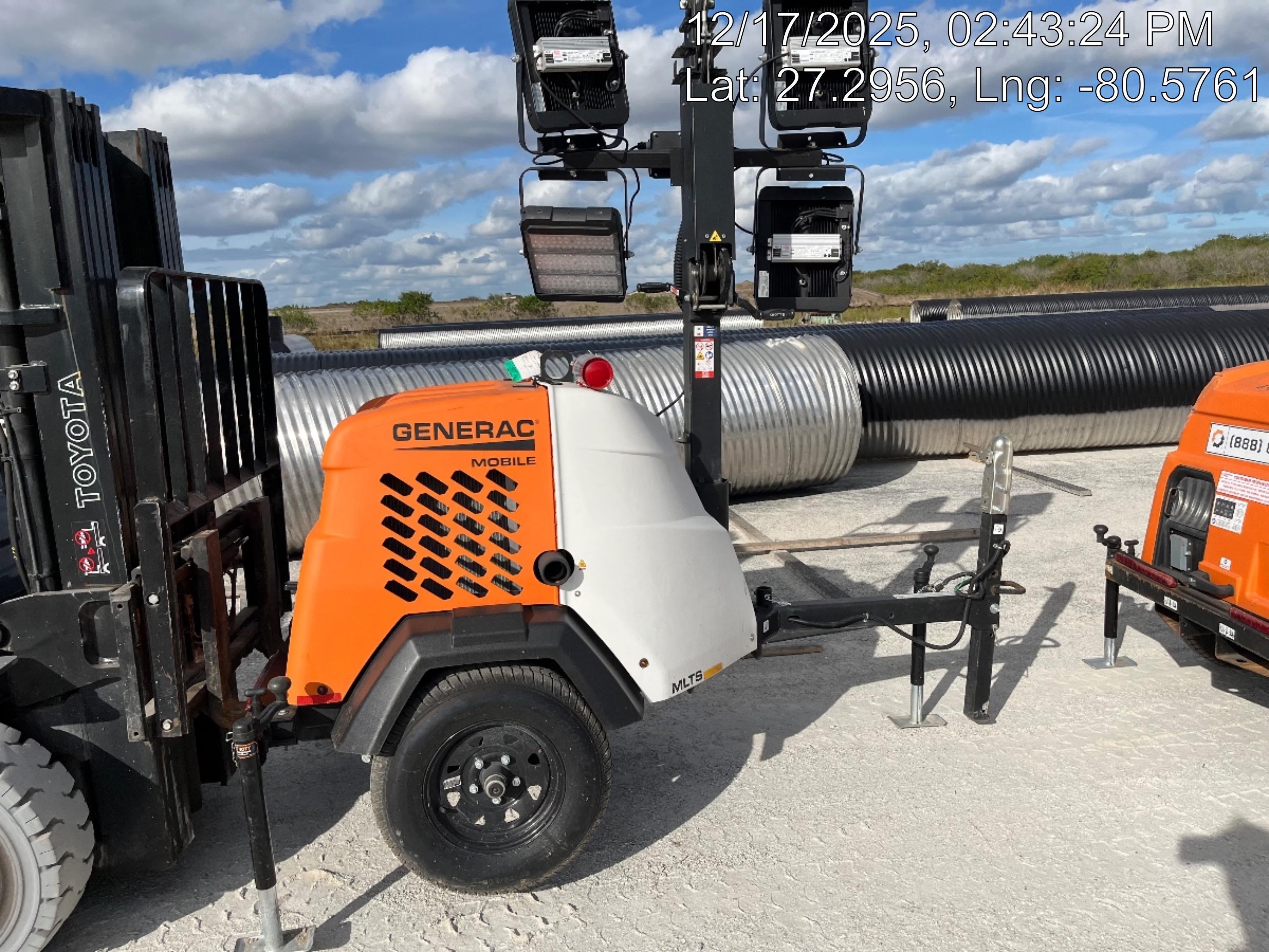 2025 Generac MLTS-4 Diesel, Mitsubishi L2E, 7.1 hp @1800 rpm, Flex Switch 120V Input, Powerzone Controller, (4) 320W LED Lights, 4kW Generator, 39.9 Gal Fuel Tank, 2" Ball, T3, ES Decals