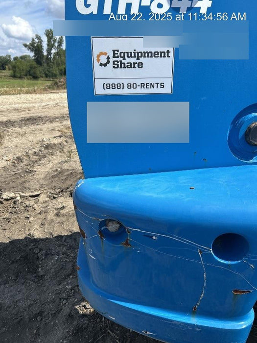 2019 Genie GTH-844 Canopy, Solid RT Tires, LED Work Lights, Beacon 60" QA Carriage, 48" Forks