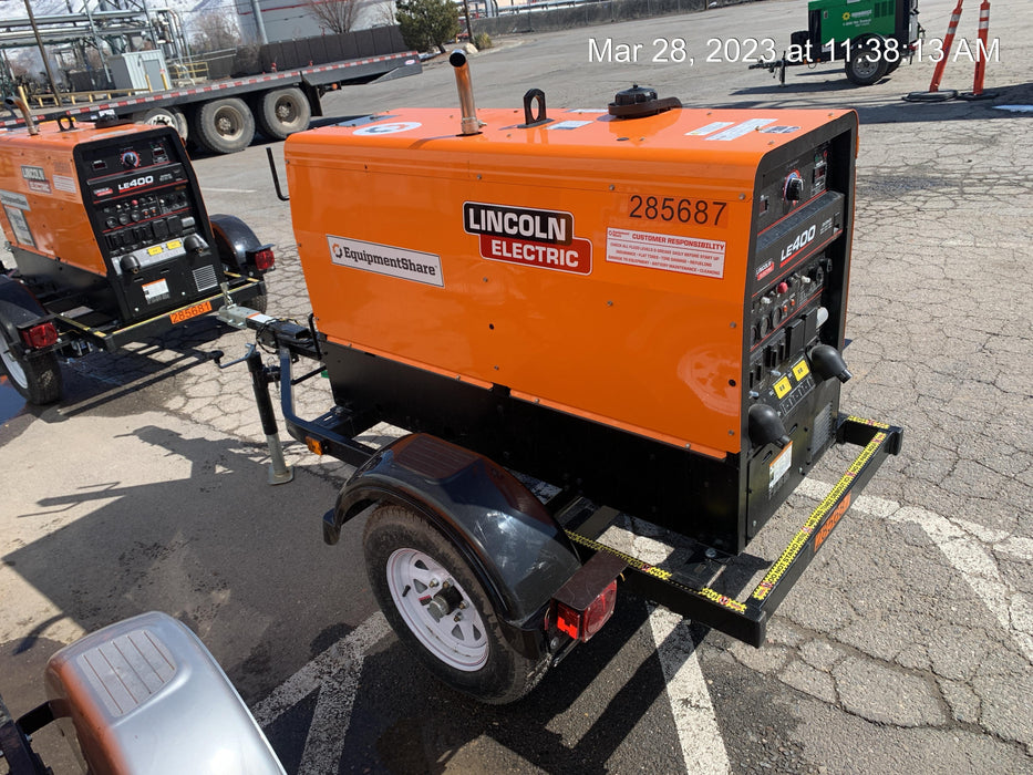 2022 Lincoln Electric LE400 Kubota V1505, Trlr, Cable Rack, Light Kit, ES Decals, T3