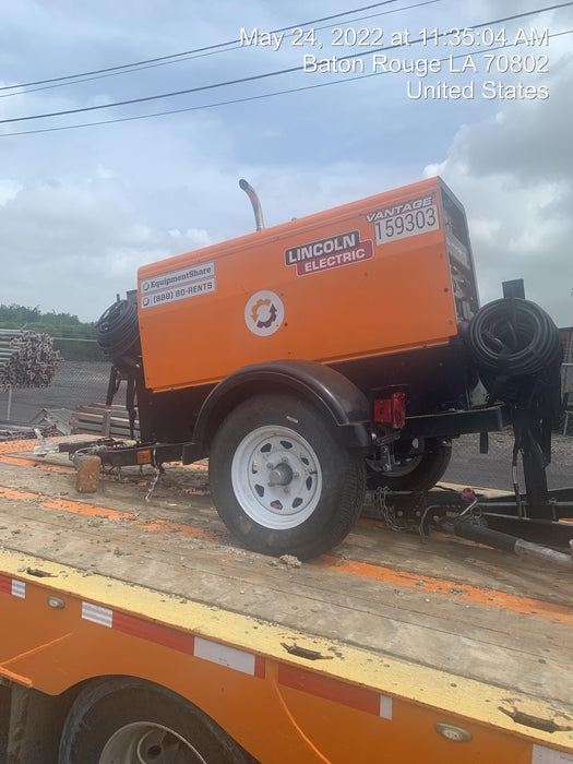 2021 Lincoln Electric Vantage 322 Vantage 322 Ready Pak 3 w/ Decals, ORANGE (includes trailer, cable rack, fender light kit) NO Telematics