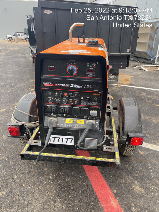 2021 Lincoln Electric Vantage 322 Vantage 322 Ready Pak 3 w/ Decals, ORANGE (includes trailer, cable rack, fender light kit) NO Telematics